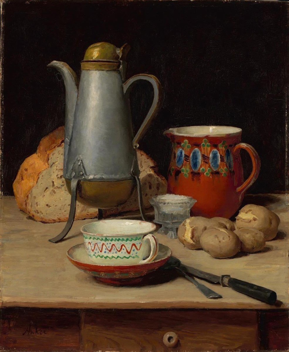 Albert Anker  (Swiss, April 1, 1831 – July 16, 1910) 
Still life: coffee and potatoes, 1897

#albertanker #swiss #artinfinitus