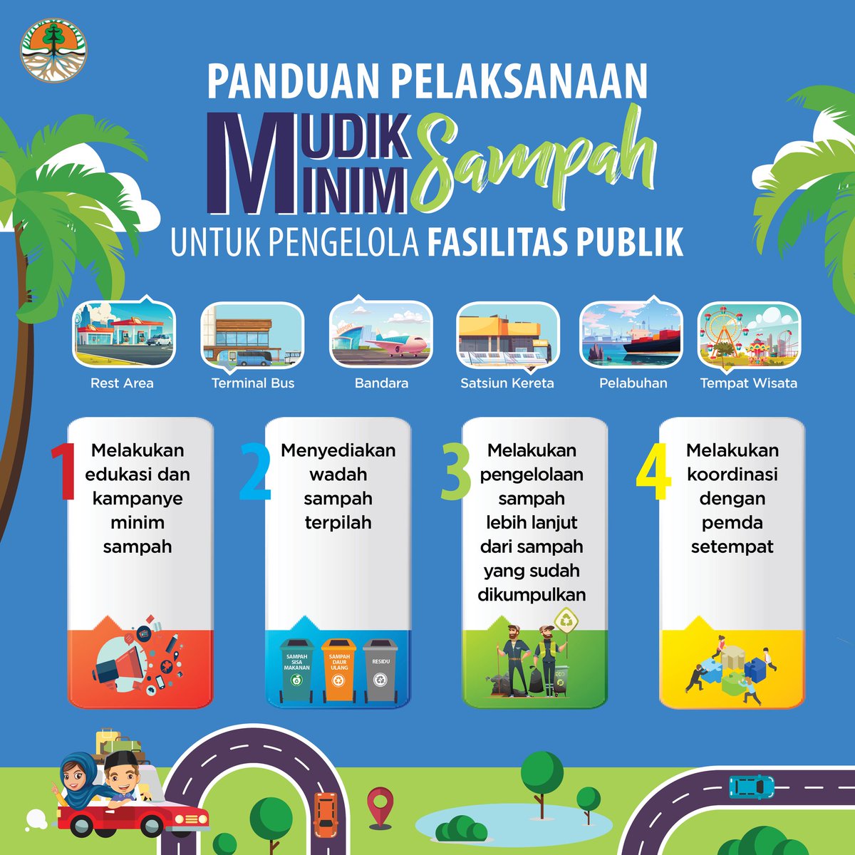 Hai #sobatlingkungan hari ini mimin mau kasih tahu panduan Pelaksanaan Mudik Minim Sampah khususnya para sobat pengelola fasilitas publik seperti rest area, terminal bus, bandara, stasiun kereta, pelabuhan dan tempat-tempat wisata, yuk simak info grafis di bawah ini! 🤗