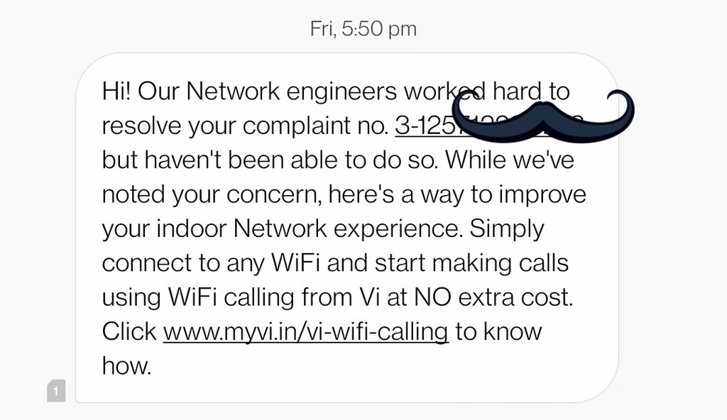 Hi <a href="/airtelindia/">airtel India</a>. It is interesting to see <a href="/ViCustomerCare/">Vi Customer Care</a> suggests you and other network providers to endorse their Vo WiFi as a solution to their network troubles. 

I hope your costomers care will be helpful in a more human way after i port my number to Airtel?