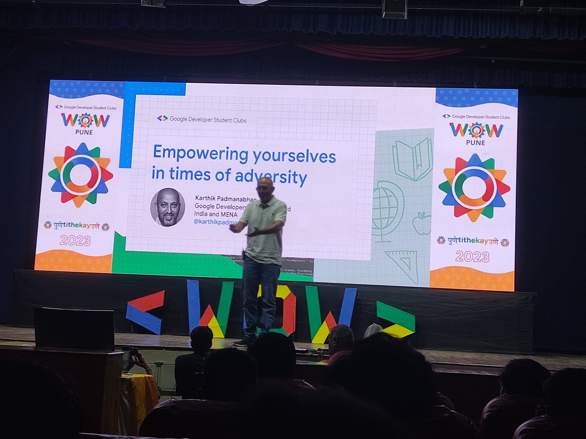 SwapnilD833's tweet photo. It's not a Sunday, it's a WOW Day!!!!!!
Attending the GDSC WOW event at MIT WPU.. Excited to make many more new connections and grow more.
#gdscwow
#gdscpune
#mitwpu
#wowpune
Drop a "👋" and let's meet at the venue ! 😉 https://t.co/Jj4vsOMoMM