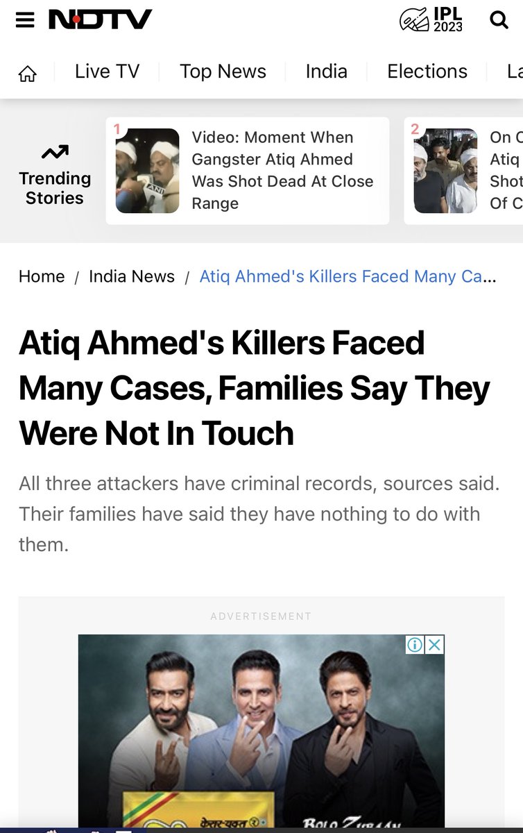 So basically Ajay Bisht & @Uppolice found 3 men who very conveniently have “no family connections” to kill Atiq & his brother. 

That’s how all terrorist organisations recruit their hitmen btw.