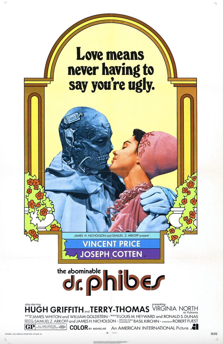 VintageOTD's tweet photo. The Classic Film of the day is "The Abominable Dr. Phibes" (1971)! In this film, a doctor,  scientist, organist, and biblical scholar Anton Phibes seeks revenge on  the nine doctors he considers responsible for the death of his wife. https://t.co/dUfqC5NeS5