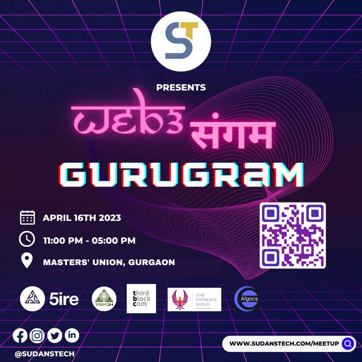 ThirdblockCom's tweet photo. TBC is hosting @SudansTech #Web3 Sangam at @themastersunion, supported by @Trikon_official and 5ire.  Learn from distinguished speakers, network with industry leaders, and discover the lasting #technologies in #web3.  
Keep an eye out for updates from the event 🚀 https://t.co/g7vGFaTKzZ
