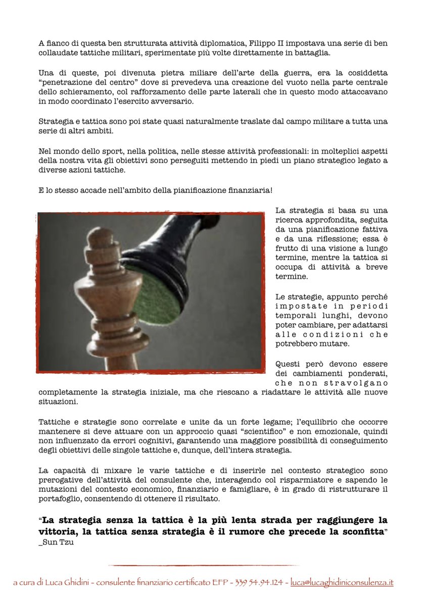 STRATEGIA E TATTICA  - Newsletter n.204 del 16 Aprile 2023

Disegnare una strategia è un obbligo per raggiungere qualsiasi risultato,

da associare alle opportune attività tattiche.

Buona lettura,     

Luca    

Per riceverla in formato pdf:  luca@lucaghidiniconsulenza.it