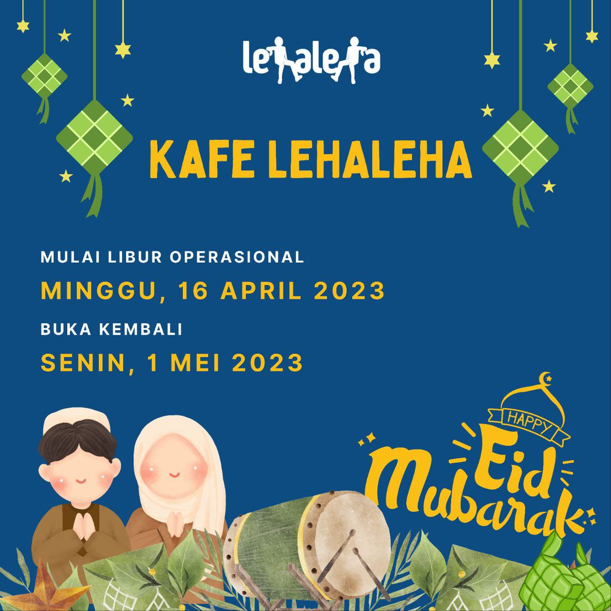 Mulai hari ini kita libur dulu ya. Kita racik kopi lagi 1 Mei 2023.