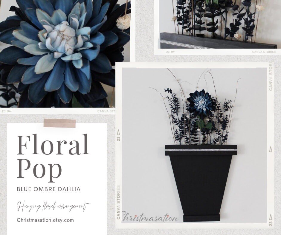 This stunning Ombre Blue Dahlia and Dark Blue Eucalyptus Hanging Floral Arrangement with Bling Wooden Vase is now available at my #etsyshop
etsy.com/listing/139698…
#floralpop #wallplant #floralarrangement #artificialfloralarrangement #floralarrangements #WallArt #petfriendly