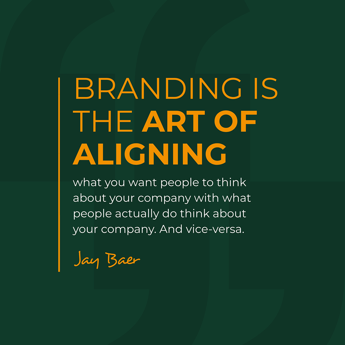Branding is the art of aligning.
#marketing