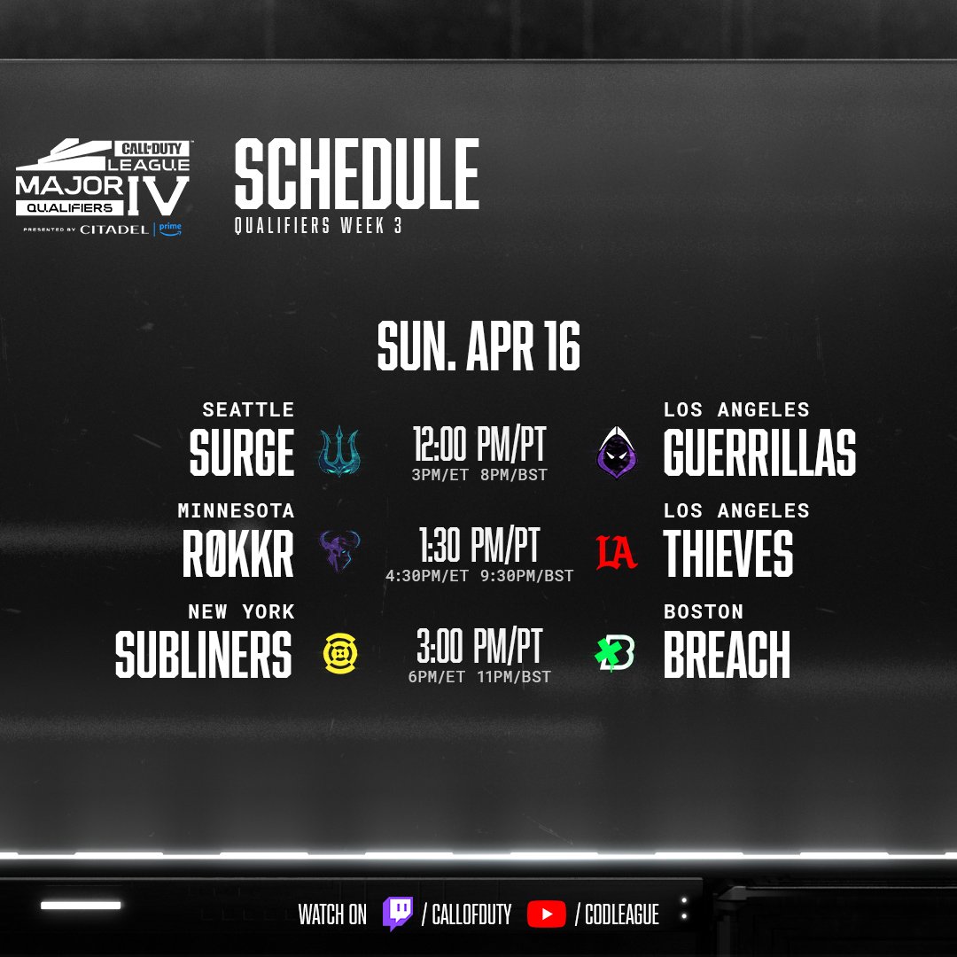 CODLeague's tweet image. MAJOR IV QUALIFIER FINALE 🔥

Who's closing out their online matches with a W?