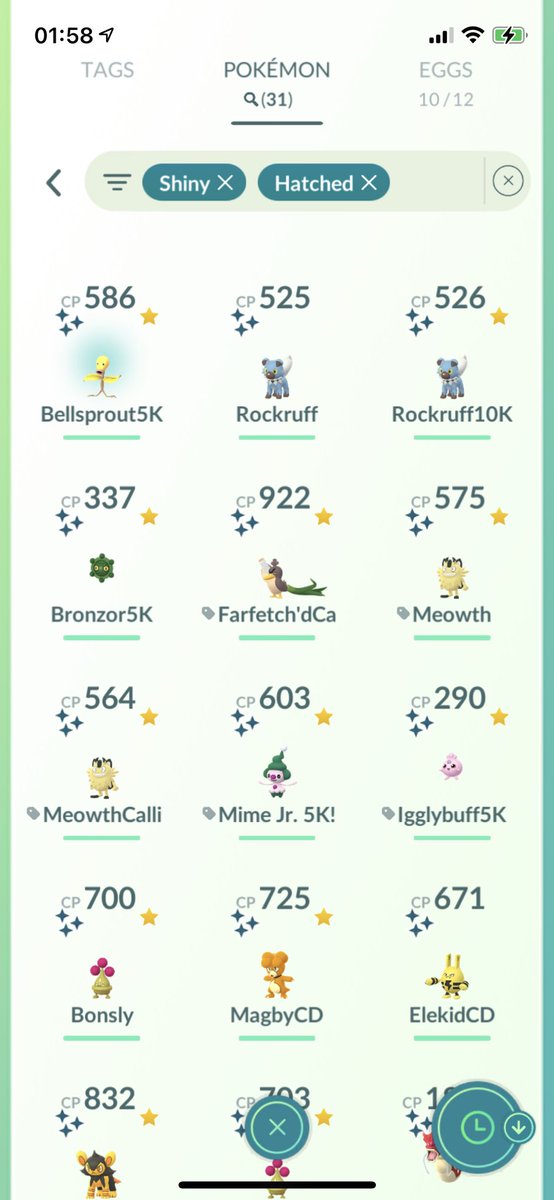 Andio72Andio's tweet photo. Terrible odds…over 12,000 eggs &amp; ive only ever hatched 31 Shinies- is it just me? #PokemonGO @trnrtips @MYSTIC7 @DX1Tweets @_ZoeTwoDots https://t.co/7U6R6QrYh7