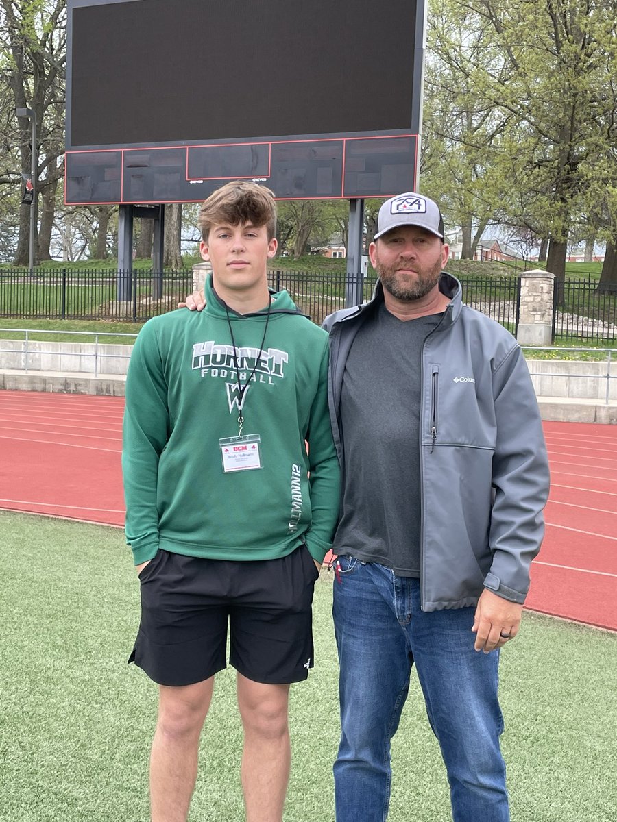 bhollmann8's tweet photo. Had a great visit at UCM today! Thank you @JonesgGreg for the invite. Loved the coaches and the campus. Can’t wait to be back! @Coach_Kim1 @Sfranklin58 @UCMFootballTeam @WestranFootball https://t.co/CLuclE2hpN