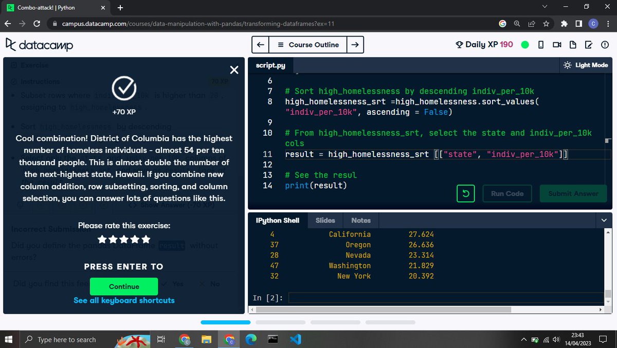 ChrisPrime18's tweet photo. #100DaysOfCode
Day 7
#DataScience
#DataAnalytics
#LearningwithDataCamp https://t.co/4wNwRsDZti