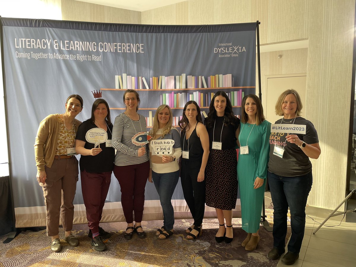 lcfettes's tweet photo. Some of the incredible @TLDSB contingent at @IDA_Ontario #LitLearn2023. Such a treat to connect &amp; learn alongside this wonderful group. @morrice_julie, @MmeJedi, @Mrs_L_Addison, @mllefinney (honorary member), @CalliCraft, @Robyn1Dawson &amp; Mme Mason. Today was epic! https://t.co/2DJaSXMuy9