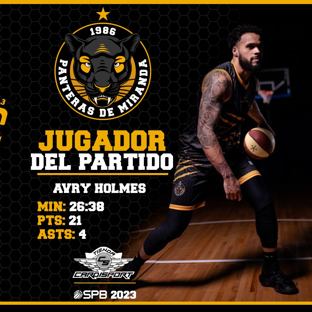 panterasmbbc's tweet photo. Hundió la embarcación 

Tal y como ocurrió en el inicio de temporada, el foráneo Avry Holmes (@holmes_avry) tomó la batuta del equipo y lideró la ofensiva felina con 21 unidades para ser el puntal de la paliza sobre Marinos

#LosQueMandanEnMiranda #SPBesbaloncesto https://t.co/bzr4ooS6iK