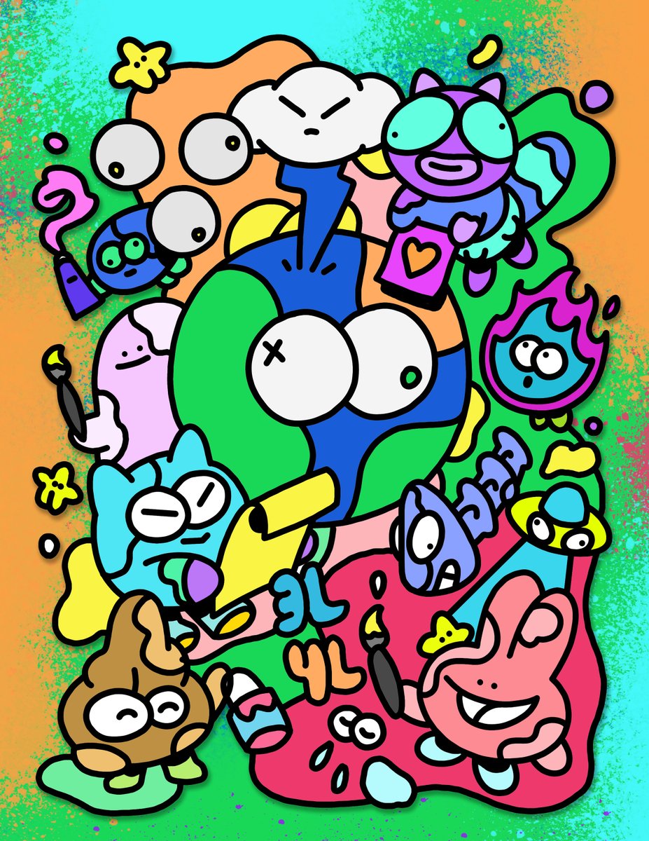 My colored-in entry for #InternationalWorldArtDay for <a href="/3LandersNFT/">3Landers 👀</a> contest! Shout out to @ManovermarsNFT for the outline for us to color in. My own little spin on it. Love it. #3LArt