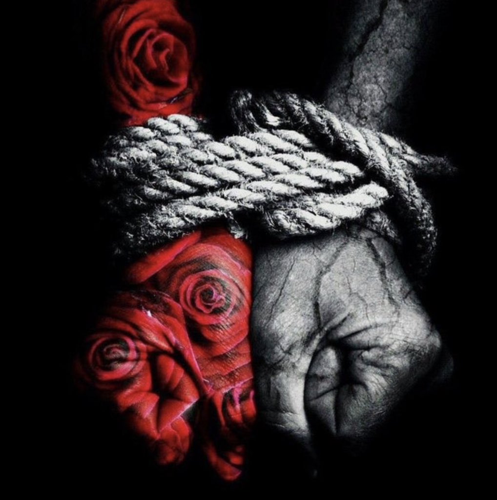 His #breathtaking beauty hypnotic
She gives herself to him
Rope & roses
Blood & lust
He gathers her close
His bite deep
Draining her
The turn begins
Now they’re bound together
Incarcerate her mind 
body and soul 
For eternity

#amatory @Amatoryq 
#MadVerse