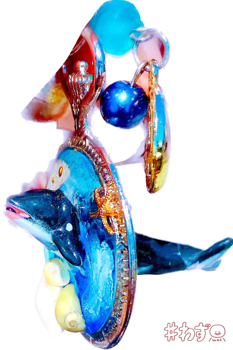 海でイベントやっててシャチくんいたので買い☺️海レジン🌊