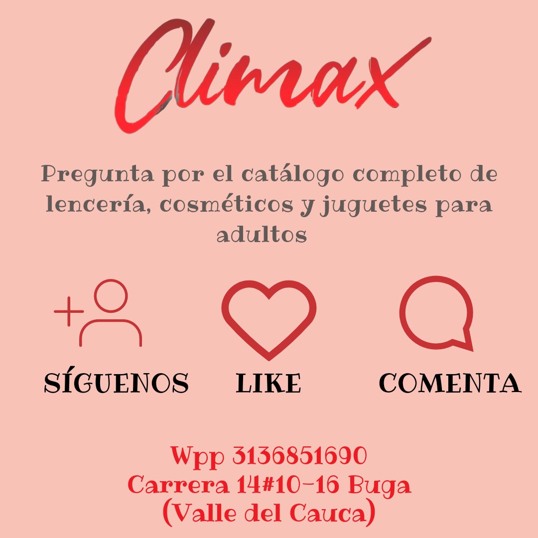 ClimaxSexbuga's tweet photo. ¿Buscas lencería de alta calidad para sentirte increíble? Descubre nuestra colección de lencería para mujer y disfruta de nuestro domicilio gratis en Buga.

Envíos a toda Colombia

Estamos ubicados en la carrera 14#10-16 Buga

Solicita nuestro catálogo al 3136851690 https://t.co/YTij9B6UJT