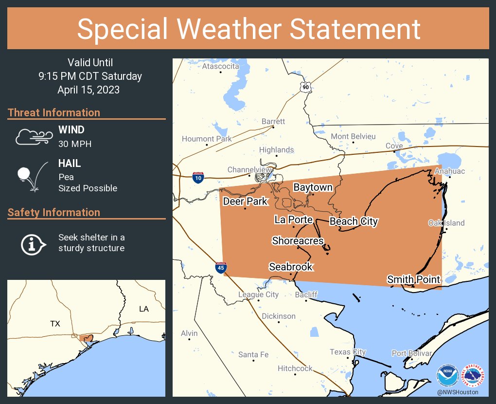 Pat Cavlin on Twitter "RT NWSHouston A special weather statement has
