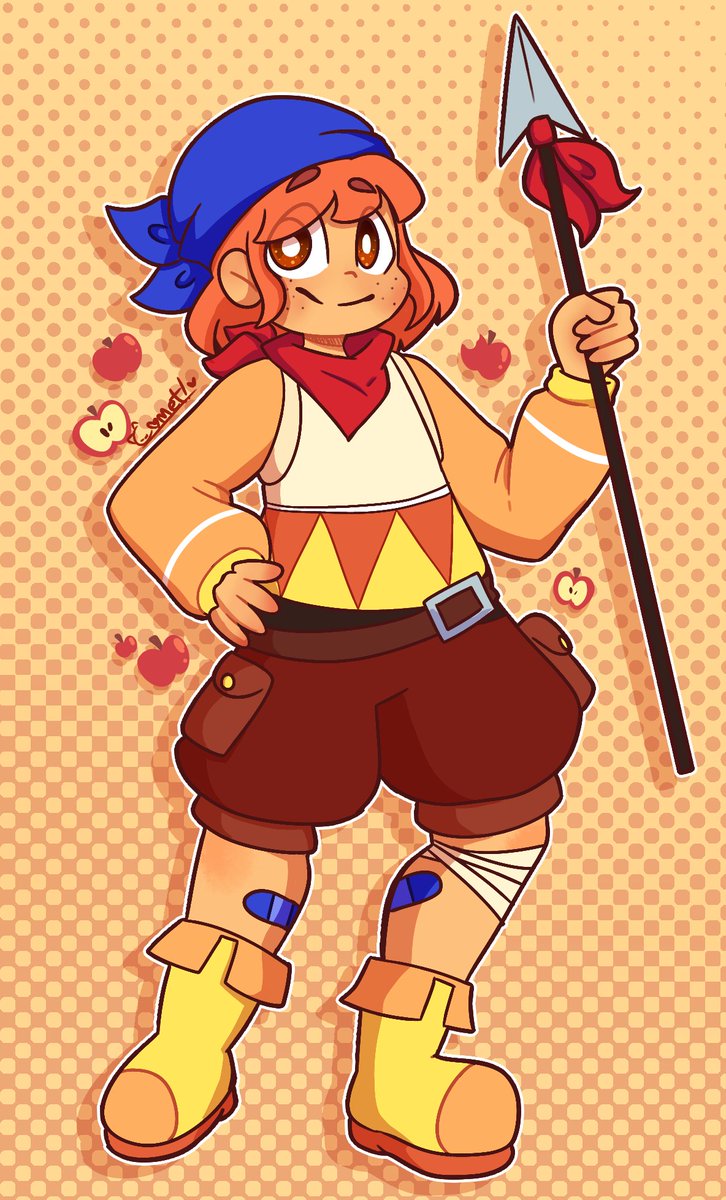 Inkfish on Twitter "RT konpeitosoda_ 🍎🍎bandana waddle dee gijinka! 🍎🍎 kirbyfanart kirby"