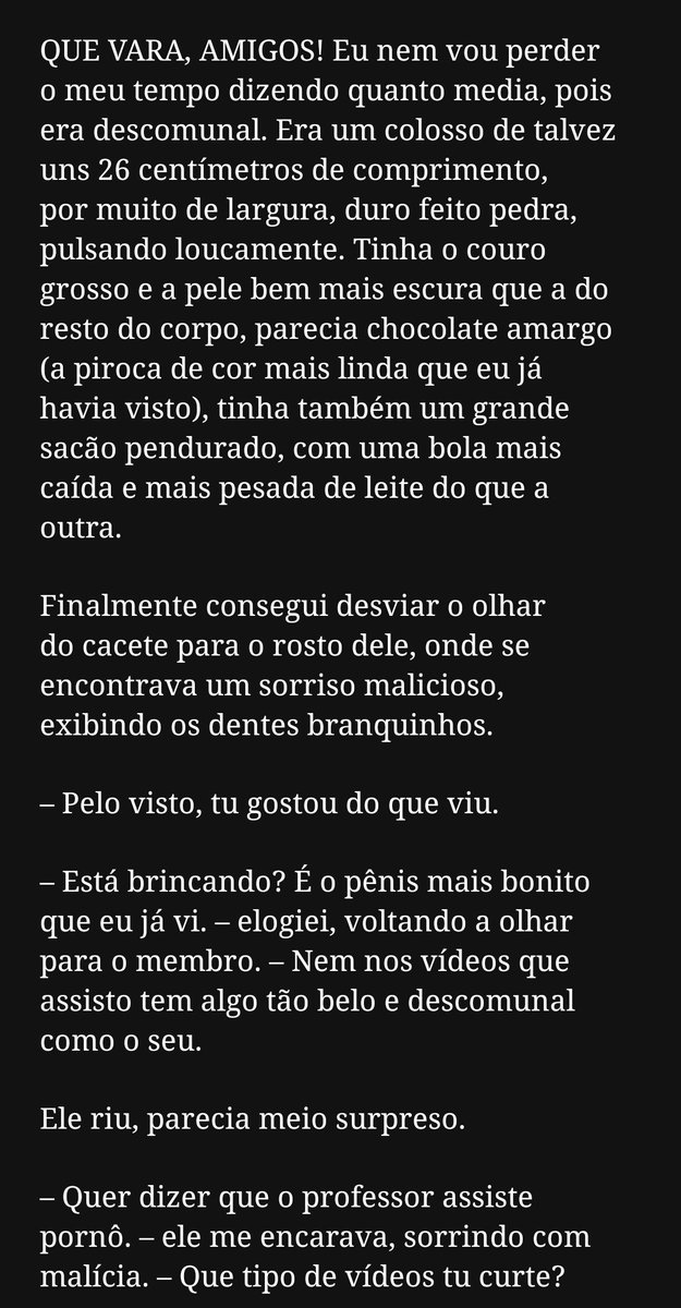 PazGnomo's tweet photo. O Irmão mais velho do meu aluno.

Quando um professor rabudo e um negão dotado, ambos cheios de tesão, se encontram, não tem jeito.

Eles precisam foder como se não ouvesse amanhã.  E não importa onde.

#contohomoerótico #contogay #professor #BBC #Wattpad #nerd #contosdognomo https://t.co/n2lnfQdkwY