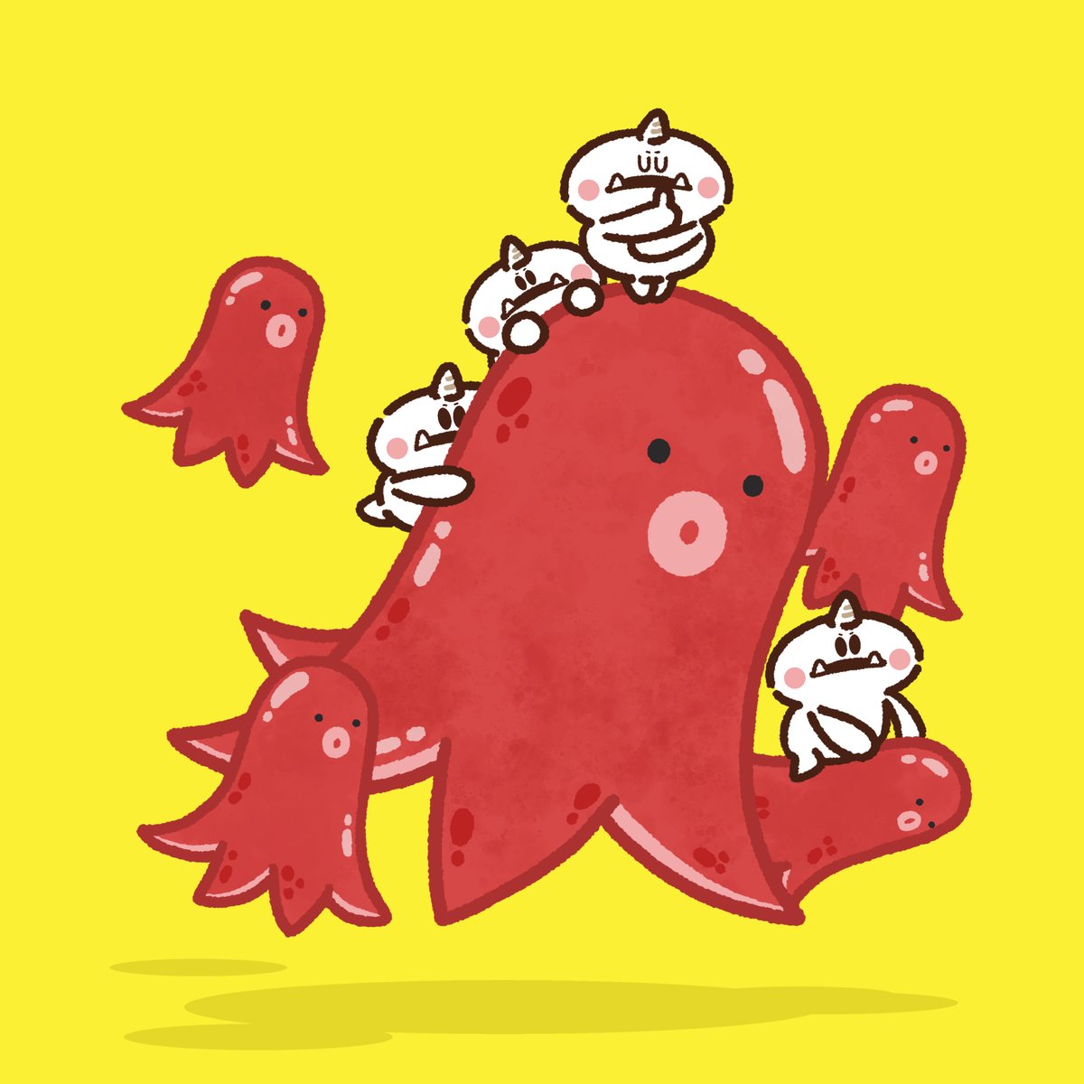 #フォロワー10000以下の一次創作作家発掘フェス 
お餅の鬼を観察中🥢