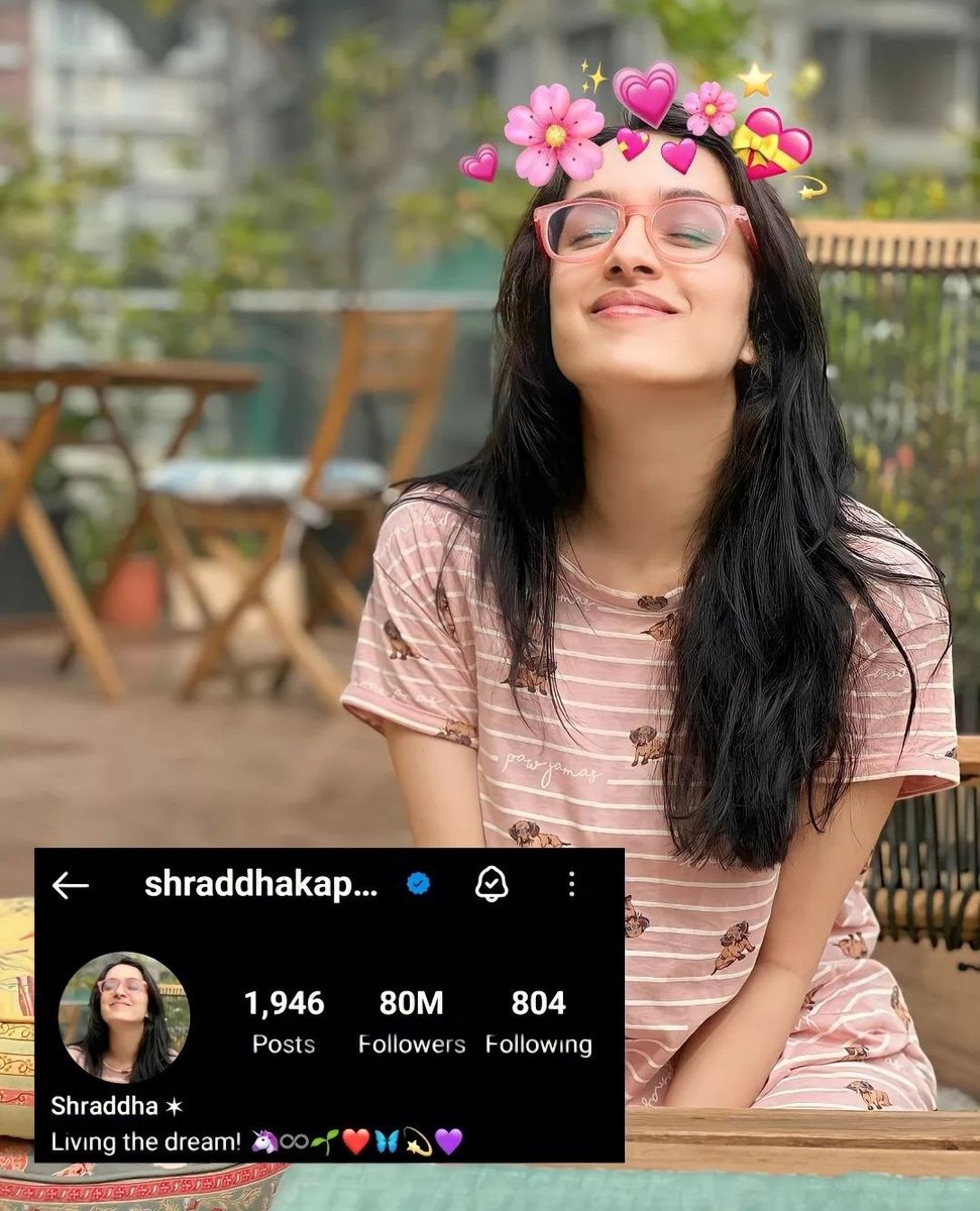 100 Million Soon!!! ✨ 
<a href="/ShraddhaKapoor/">Shraddha</a> 🤍🍀

#80MillionShraddhaGems