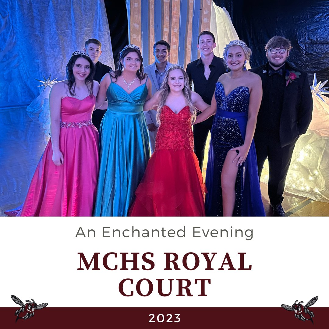 Congratulation to our 2023 MCHS An Enchanted Evening Royal Court: BR-Wyatt Br., Quintin L., Wyatt Bl., Aidan G. - FR-Rian W., Karlee H., Camryn R., Ada-Kathryn B.
#MetcalfeHornetsEver #Prom2023