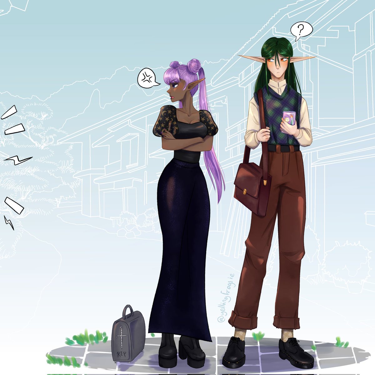 yellingfrogsie's tweet photo. @mythhearts21 tagged me in this! 
Post two of your fave artworks you've made and tag 4 friends to do the same 🐸

I like these two 😊

(only if u wanna participate!) 
@_angrylexi @NekoSigma @GeeFee_Art @connor_dalton https://t.co/R3YtmrK1HX