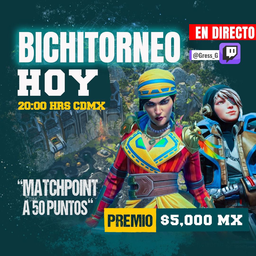 CintaNegraGC's tweet photo. ES SÁBADO DE BICHITORNEO ✨
Pasen a apoyar a los chicos de Apex @Twitch_Terry5v y @kinoxyloto 🔥
#CNPOWER https://t.co/J7YyzRk0f0