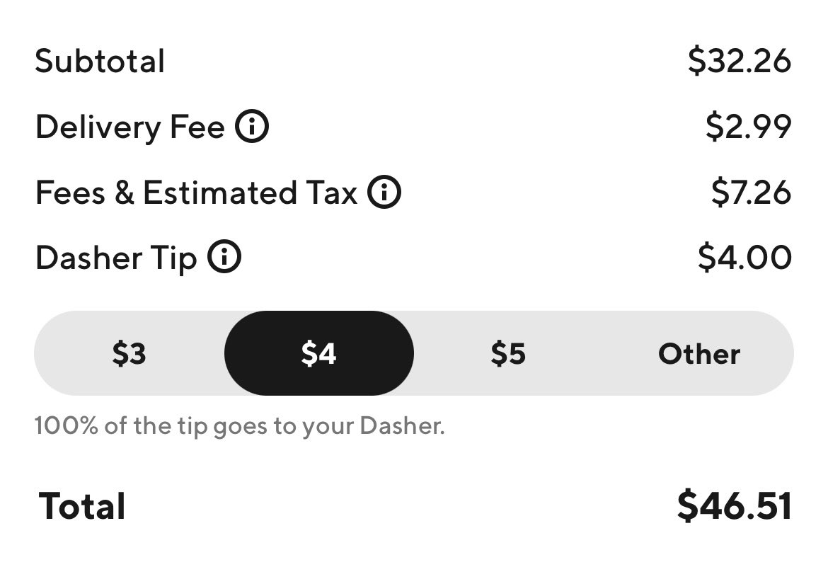 Adam Francisco on Twitter "The fees on DoorDash are sickening. A 32
