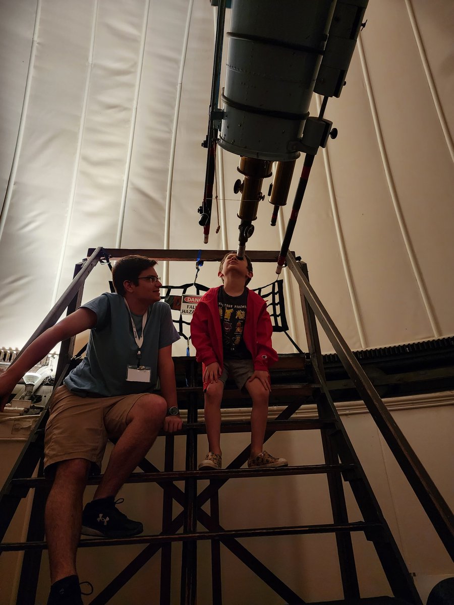 arpotts_wi's tweet photo. Our budding astronomer checks out Venus at the Washburn Observatory and demonstrates the conservation of angular momentum. https://t.co/RsTs0KR6qc