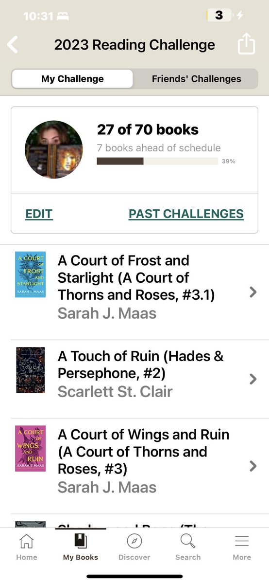 Jessyreadss's tweet photo. The way that Goodreads tells you how many books you are ahead or behind on your goal for the year gives me hella anxiety for some reason lol https://t.co/xYHx6vrE30