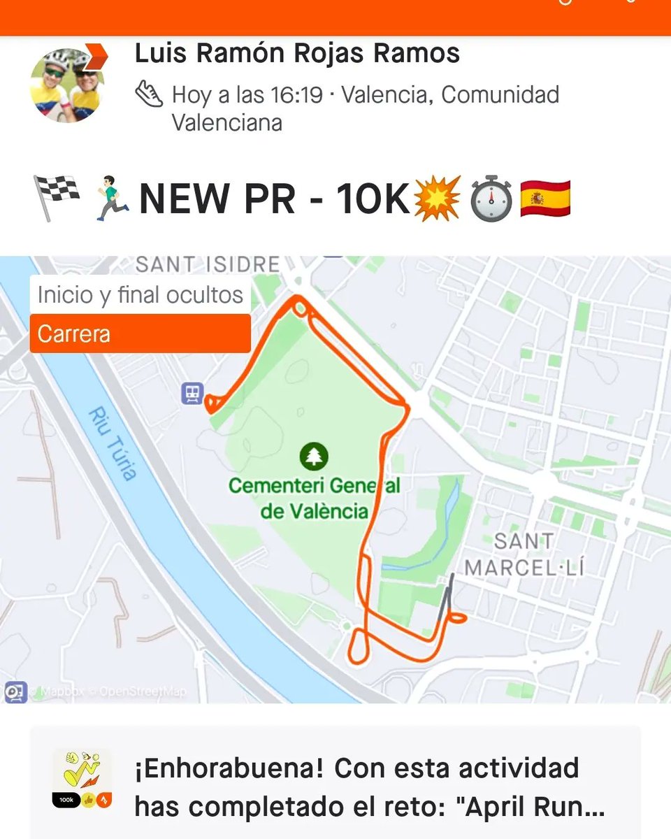 pataypedal's tweet photo. 🏁🏃🏻♂️💪🏻NEW PERSONAL RECORD 5K Y 10K💥⏱️🇪🇦
.
#NewPR10K #PR10K @Garmin_Iberia @Garmin @Strava #Running #Run #PatayPedal #DondeSea #Valencia #España #ComunidadValenciana https://t.co/u20OOyQlKG