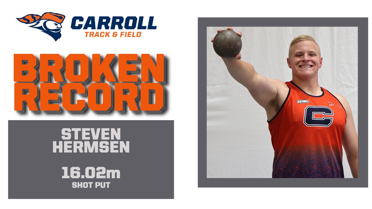 PiosXC's tweet photo. And the oldest men's throwing record falls! Congrats to Steven Hermsen for setting the new men's outdoor shot put record, that stood for 51 years!!
#GoPios https://t.co/ZKFVwwMkwT