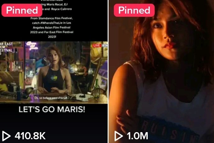 Promotion from Maris' fan accounts on TikTok effortlessly getting a milli views and up for Where Is The Lie directed by <a href="/quarkhenares/">Quark Henares</a>

Video uploaded: <a href="/SenyoraMaris/">🌱</a>

MARIS HAHATAW SA ASAP
#MarisRacal | <a href="/MissMarisRacal/">Maris Racal</a>