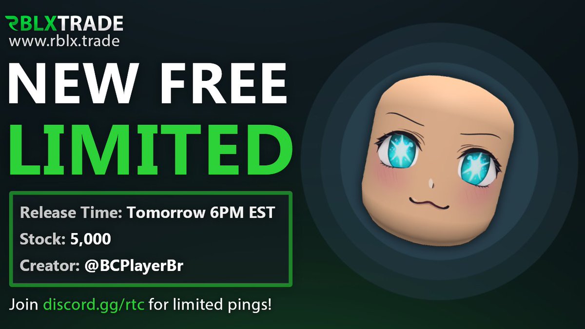 RBLXTradingNews's tweet photo. New free UGC limited tomorrow at 6PM EST! ✨
Follow Creator For Updates: @BCPlayerBr 
Item Link: https://t.co/20CkCi0Vge
Countdown Timer: https://t.co/9A2YXVYMQB https://t.co/8cf57X3eSD