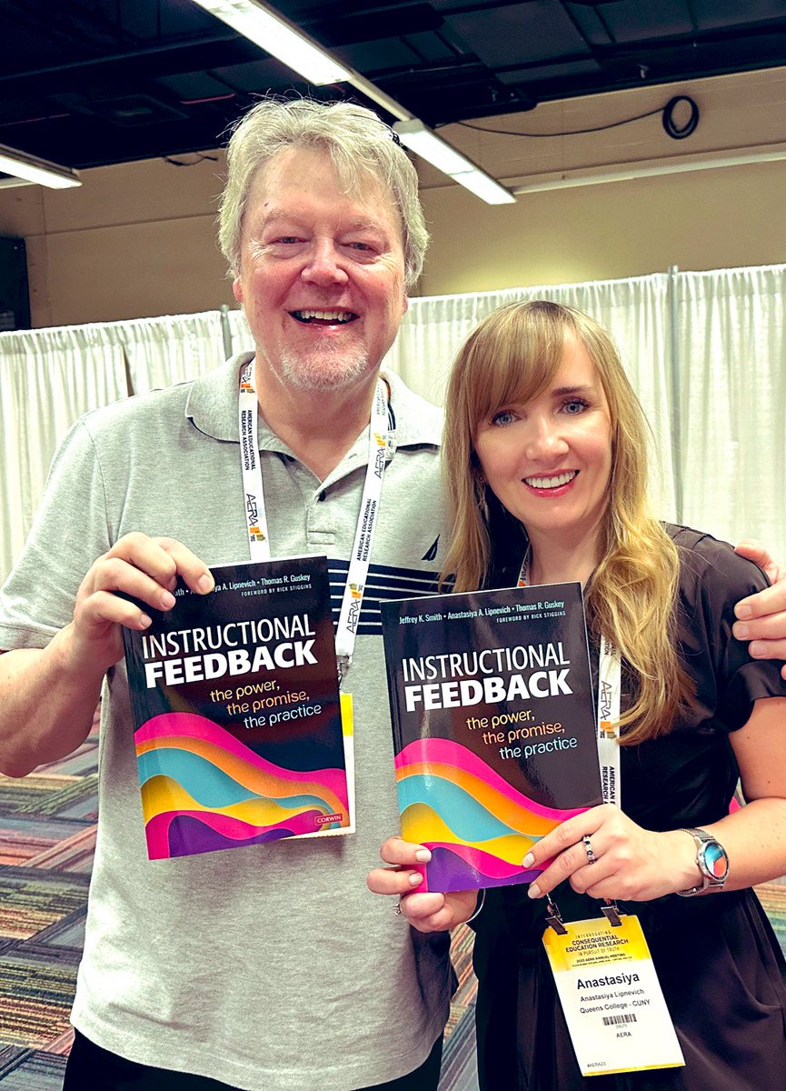 ALipnevich's tweet photo. With @JeffreyKSmith - the best PhD advisor, colleague, mentor, co-author, and friend (holding our brand new book.)

@tguskey, we miss you in this photo. https://t.co/bZwInP1pO0