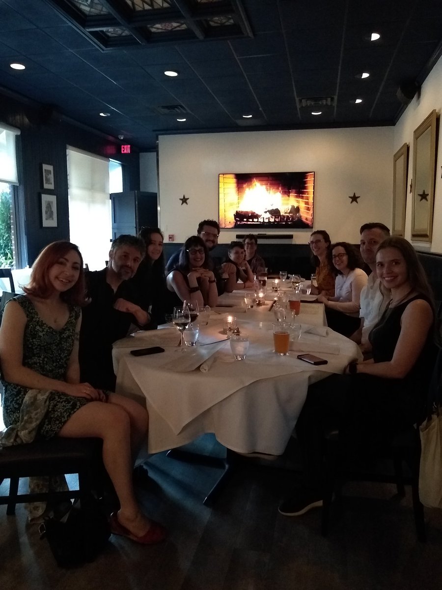 LaurenHohle's tweet photo. Cozy fake-fireplace vibes at the unofficial after party for Conversations & Connections. Getting to go every year is hands-down the best thing about being a writer in the Mid-Atlantic. Thank you @housleydave and @barrelhouse! #CCDC23 https://t.co/GNJMVPpiAU