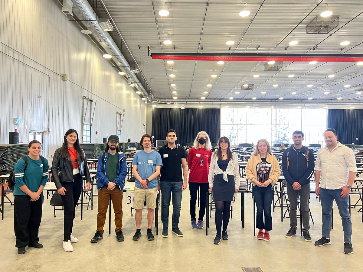 Thanks from Dr. Cristina Ruiz Martin (<a href="/cruizm_89/">Cristina</a>) and me to our wonderful TA team: Malak, Diane, Maged, Devon, Peter, Aysun, Tejash, Mohannad, and (not pictured) Maryam for ensuring that our <a href="/CarletonEngDesg/">Carleton Engineering and Design</a> <a href="/CarletonSce/">Carleton University Systems & Computer Engineering</a> SYSC 2004 exam this morning went smoothly!