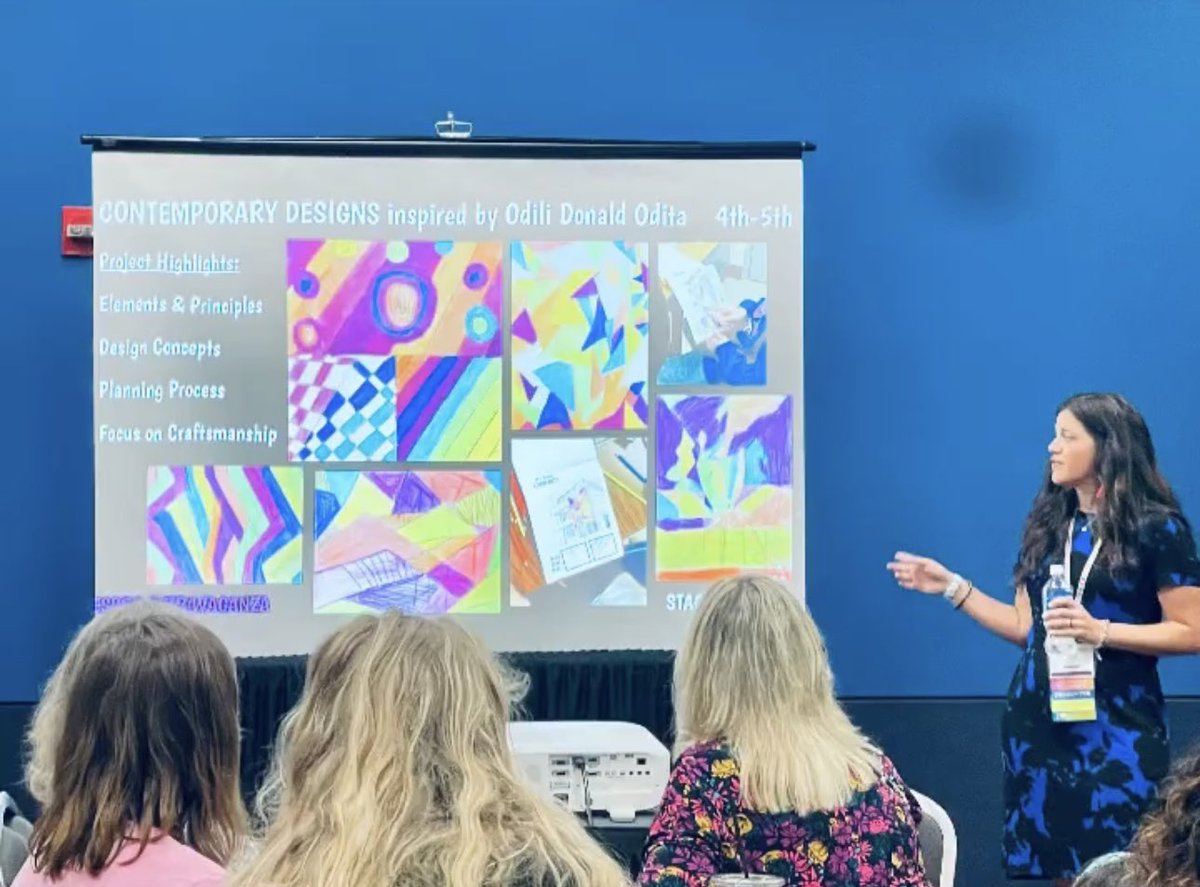 WaldenStacey's tweet photo. I had the honor of presenting twice today @NAEA. My heart is full💚Sharing, supporting &amp; inspiring each other🙌🏼🎨 Elem Lesson Plan Extravaganza and Elem Make &amp; Take Studio. #Naea23 @NAEAElemArt @RockHillSchools @indiahookelem #touchheartsTEACH @WinthropCOE @WinthropGradSch https://t.co/bMv1YgIj23
