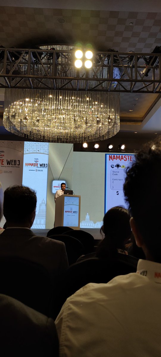 MiniSpeaker3's tweet photo. What a amazing event it was !
- Solidity workshop ✅
- Multiple Panel Disscussion ✅
- Networking ✅
- Swagss ✅ 
Really Namaste Web3 Pune was indeed a great event !
#Web3 
#NamasteWeb3Pune #NamasteWeb3 https://t.co/wE6MhcwHf0