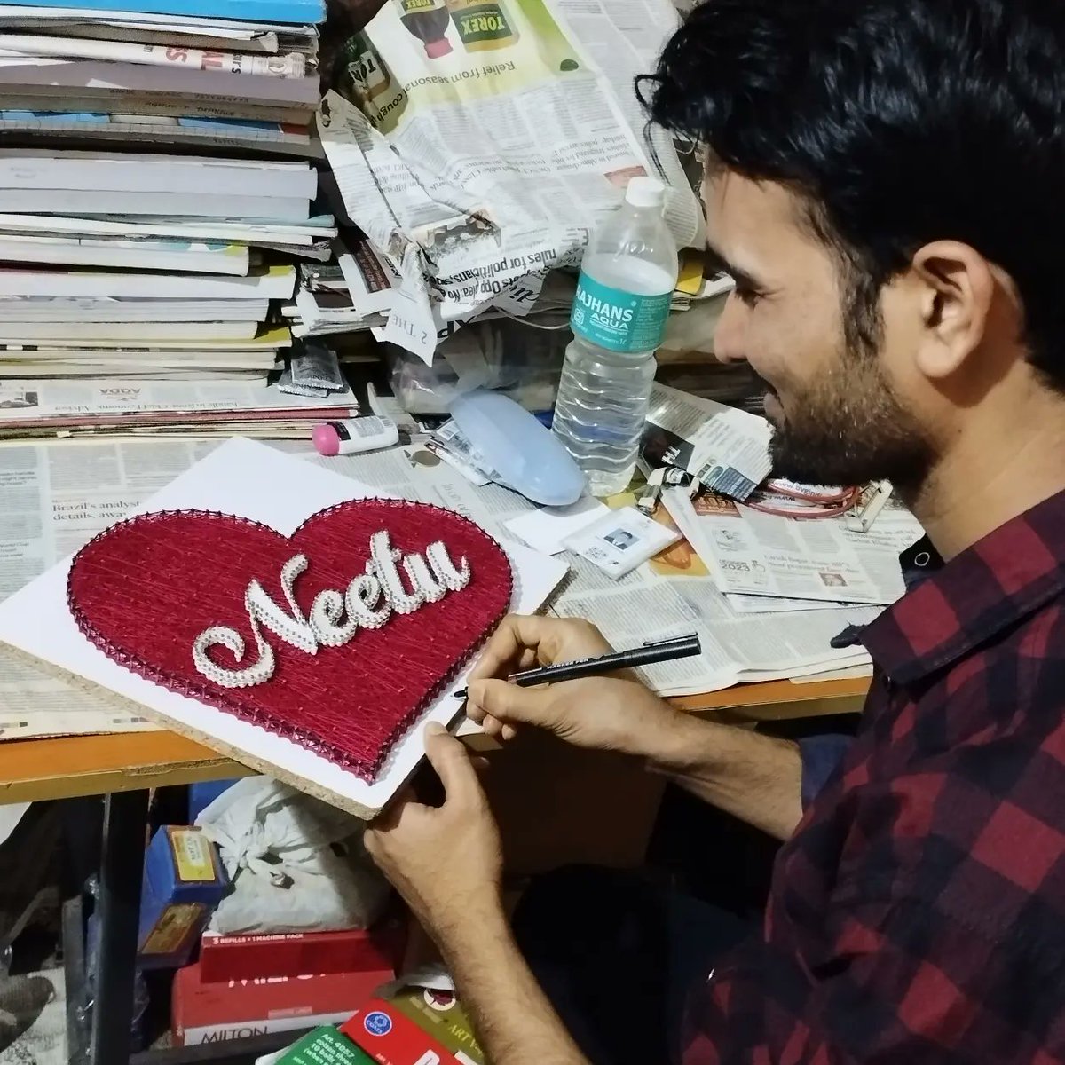 ryart_stringart's tweet photo. Ryart creation..... 

String with name #Neetu 
Something new one
#stringart #stringarts #ryart #ryartcreation #Pune #mumbai #Artists #Trending #Lovestory #beauty #etsy #stringartindia #puneart #art #creativity #artworks 
@Etsy @maha_tourism @MinOfCultureGoI @artnet @artsy https://t.co/kLll0y9U3E