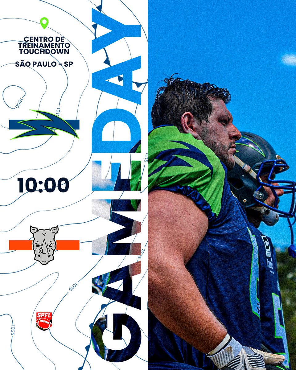 Gameday na <a href="/spflbrasil/">SPFL Brasil</a>. ⚡⚡

Hoje tem o segundo jogo da Serie Ouro contra o @rynosfa

🏈 São Paulo Storm x Rhynos Academy

📆 Dia 16/04

⏱ 10:00

📍 CTT - R. Peixe Vivo, 155