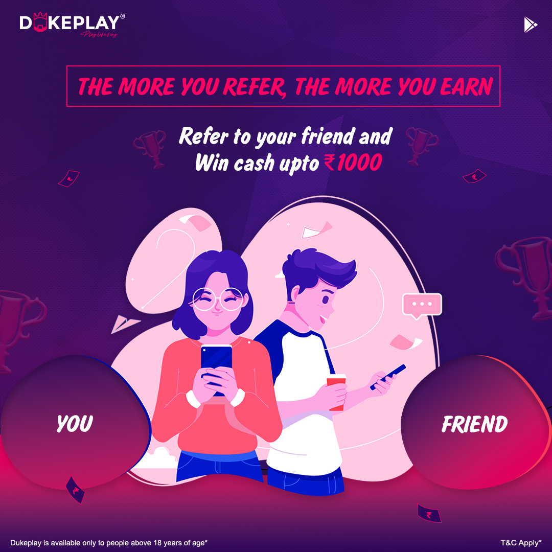 The more you refer, the more you earn.
Refer to your friends and win upto ₹1000

Download now👇
play.google.com/store/apps/det…

#dukeplay #dukeplayindia #game #PlaytoEarn #EarnMoneyOnline #ludo