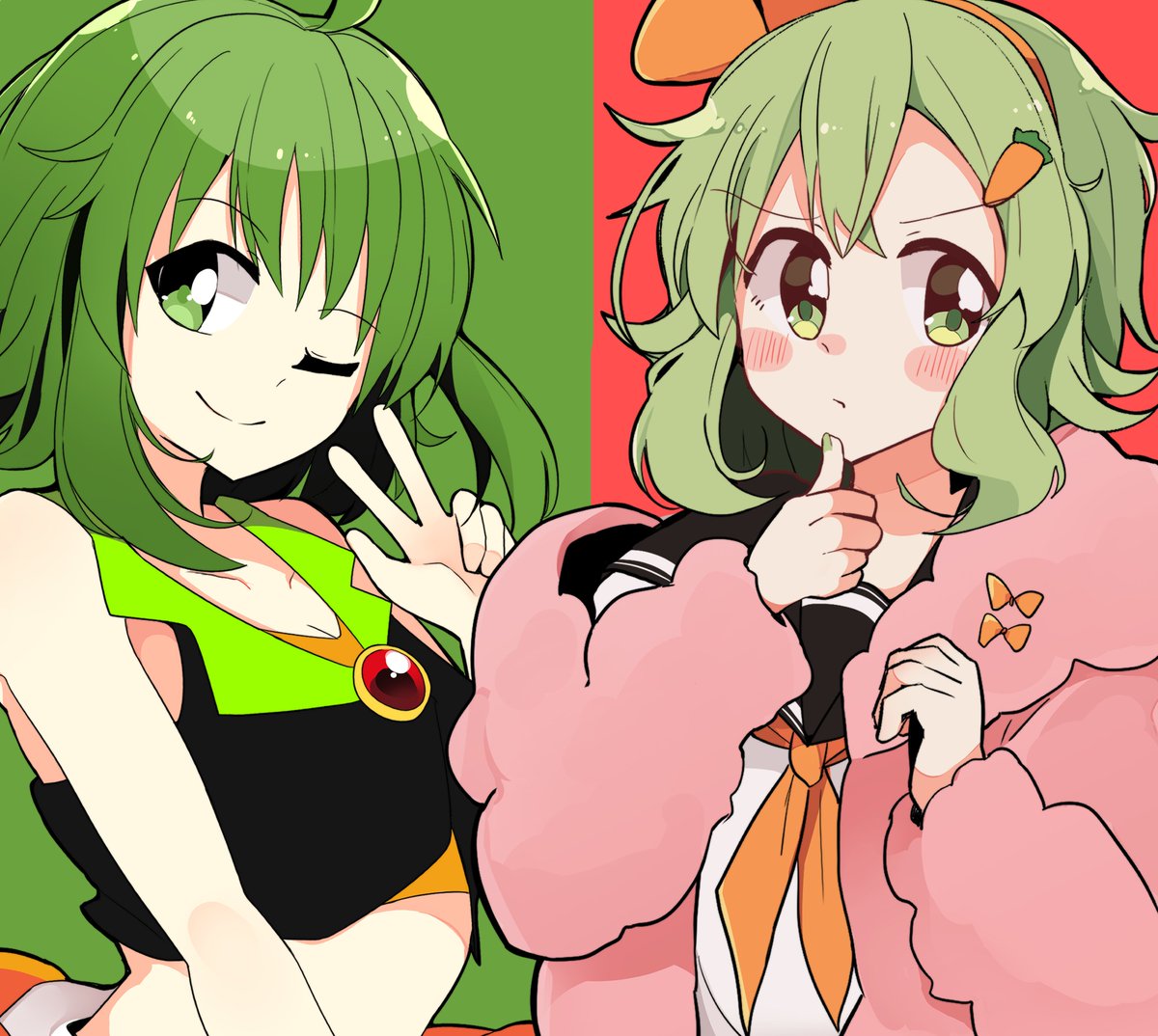 GUMI 「うちGUMIの顔が好きだから単品でものっけちゃお～～～～=== 」|ぱちお＠ｺﾐﾃｨｱき-14aのイラスト