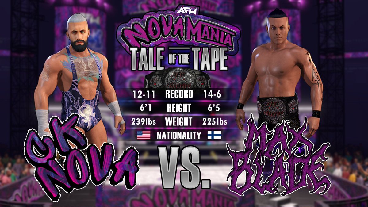 Tale Of The Tape between CK Nova And Max Blade.
It's been a long time coming, April 21st will change AFW forever. Cred. <a href="/thenasty0ne/">Nate</a>