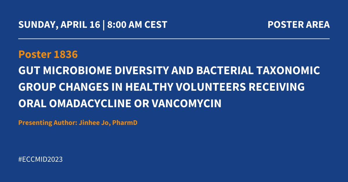 Happening today: If you're attending #ECCMID2023, don't miss Dr. Jinhee Jo’s poster presentation (P1836) at 8:00 a.m. CEST. bit.ly/4135EVu #antibiotics #infectiousdisease #IDTwitter
