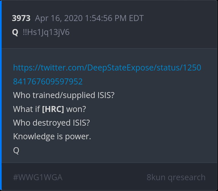 3 year Delta -
x.com/deepstateexpos…
Who trained/supplied ISIS? What if [HRC] won? Who destroyed ISIS? Knowledge is power.
