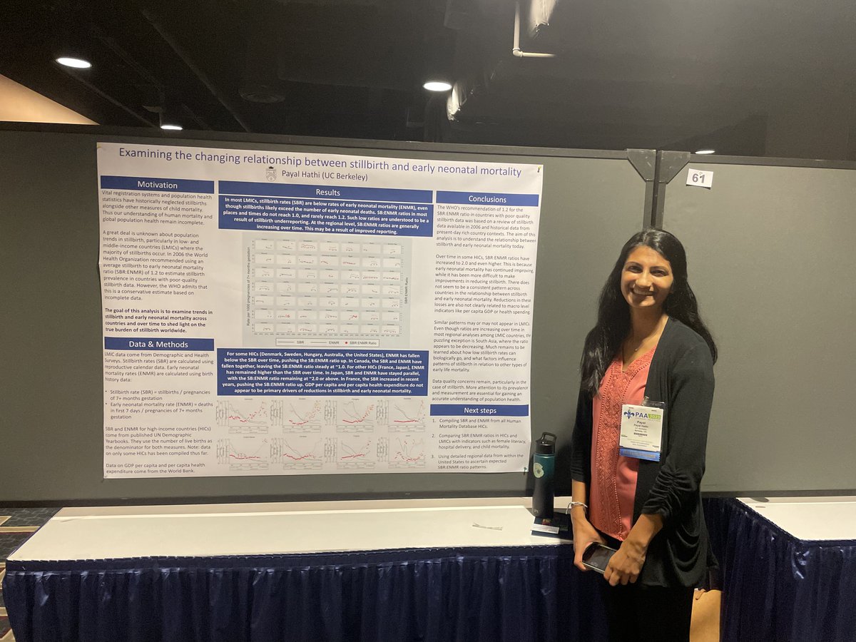 🥳👏👏

Our research fellow, <a href="/payalhathi/">Payal Hathi</a> won the best poster award at #PAA2023 for her work on the relationship between stillbirth and early neonatal mortality