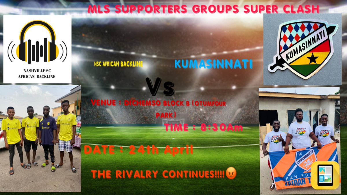 SupportersSc's tweet image. MLS 2 Strongest Supporting groups in Ghana finally gets to meet in a friendly game . The Nashville African Backline led by @AdamNyamekye vs Kumasinatti lead by @ZaidanTunechi7 . 
It is for the love of the Game but still the Rivalry Continues. 
24th April will be LIT 🔥🔥🔥